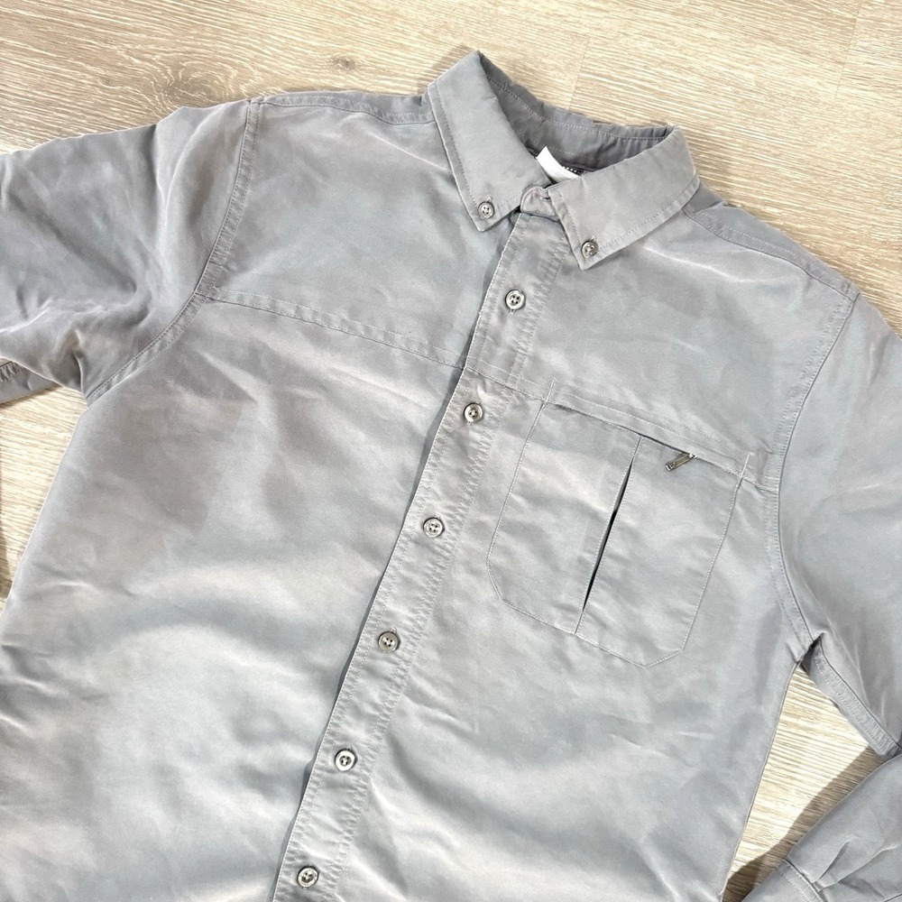 The North Face Gray ACCX Roll Tab Long Sleeve Button Down Shirt Men's Size S